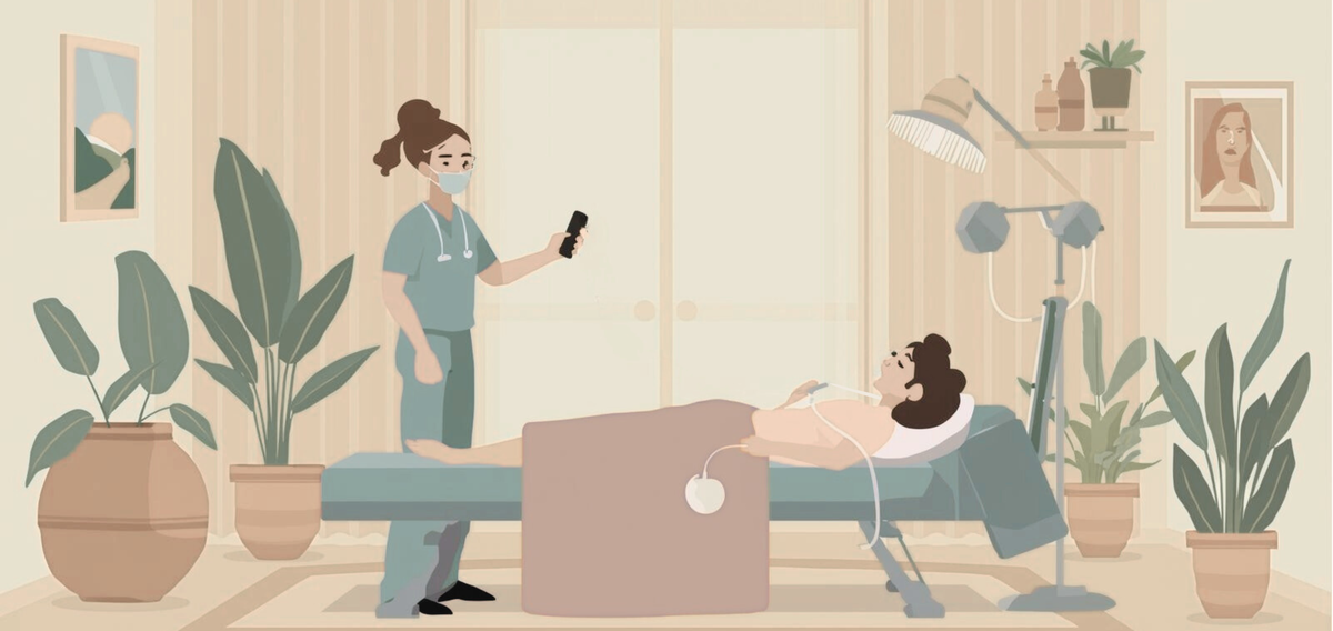 Photo of an Instacare nurse providing home care